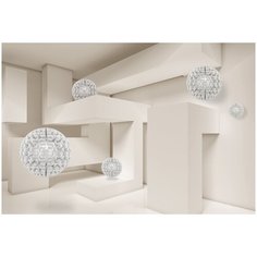 Фотообои виниловые на флизелиновой основе Polimar "Шары в пространстве 3D", Арт. 14-075, 400см х 270см (ШхВ)