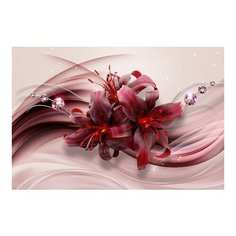 Фотообои виниловые на флизелиновой основе "Бордовые лилии 3D", Арт. 14-268, 400х270 см (ШхВ) Polimar