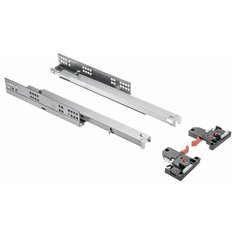 GTV Направляющие MODERN SLIDE L-300 с 3D регулировкой полного выдвижения для деревянных ящиков с доводчиком