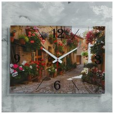Часы настенные 21 век серия: Город, "Улица в Испании", 40*56 см
