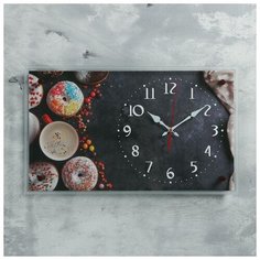 Часы настенные 21 век серия: Кухня, "Пончики", 36*60 см