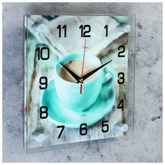 Часы настенные 21 век Кухня, "Чашечка кофе", 25*25 см