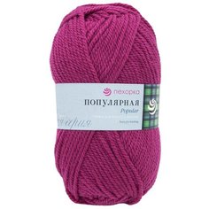 Пряжа Пехорка Популярная 100гр. 133м. (50%шерсть, 50%акрил) (439 малиновый), 10 мотков