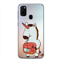 Силиконовый чехол "Единорог и телевизор" на Samsung Galaxy M21 / Самсунг Галакси М21 Case Place