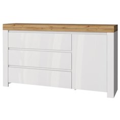 Комоды в гостиную Anrex Тумба 1D3S, TAURUS, цвет белый\дуб вотан