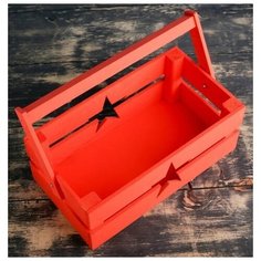 Кашпо Дарим красиво Двушка Лайт двухреечное, звезда красный