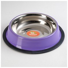 Миска с нескользящим основанием цветная, 470 мл, фиолетовая 1206593 Пижон