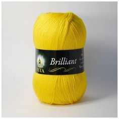 Пряжа Vita Brilliant (Бриллиант) 5112 желтый 45% шерсть ластер, 55% акрил 100г 380м 5шт