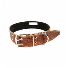 Кожанный ошейник с тиснением зоотехнология-м 45