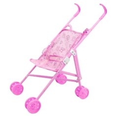 Прогулочная коляска-трость для кукол, детские ролевые игрушки,игра в "дочки-матери",цвет розовый,пластик,игрушка для детей,игрушка для девочек в/к 14*7*62 см Компания Друзей