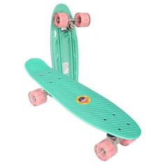 E33100 Скейтборд пластиковый 56x15cm со свет. колесами (аквамарин) (SK508) Hawk