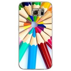 Силиконовый чехол "Цветные карандаши" на Samsung Galaxy S6 edge / Самсунг Галакси С 6 Эдж Case Place