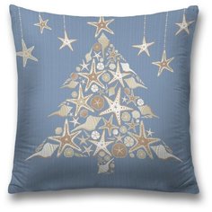 Наволочка декоративная JoyArty "Звездная елка" на молнии, 45x45 см