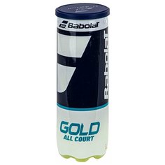 Мяч теннисный BABOLAT Gold All Court 3B, 501086, уп.3шт,одобр.ITF,сукно,нат.резина,желт