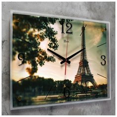 Часы настенные 21 век Город, "Эйфелева башня", 40*56 см
