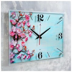 Часы настенные Рубин "Цветы сакуры" 40*56 см, плавный ход