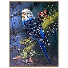 Алмазная мозаика «Волнистый попугайчик в тропиках», 23 цвета Milato