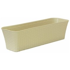 Idea Ящик балконный с дренажным вкладышем Ротанг 60 см белый M3226