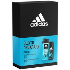 Adidas Подарочный набор для мужчин Ice Dive: дезодорант 150 мл + гель для душа 250 мл