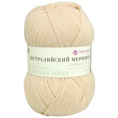 Пряжа Пехорка Австралийский меринос (95% мериносовая шерсть, 5% акрил) (442-Натуральный), 5 мотков
