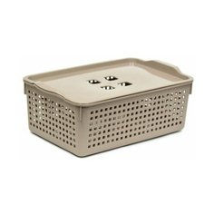 Корзинка Violet 643139 «Лофт» 3,8л 295х185х105мм с крышкой, цвет мокка