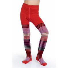 Колготки Norveg Soft Merino Wool, размер 74-80, красный в полоску