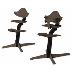 Детский стульчик Evomove Nomi от 6 мес до 12 лет с черным основанием (комплект) кофе