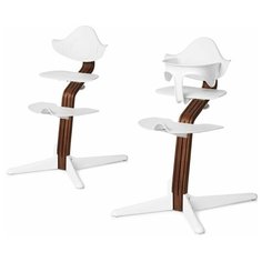 Детский стульчик Evomove Nomi от 6 мес до 12 лет с основанием орех (комплект) белый