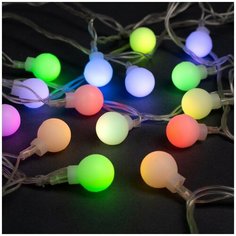 Гирлянда светодиодная "Шарики белые" 5м 20 LED, прозрачная нить Luazon Lighting