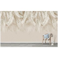 M04205-B Фотообои Флизелиновые с виниловым покрытием серые "Пальмовые листья" 500х270 см Barton Wallpapers