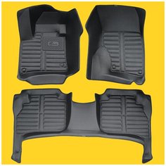 5D коврики в салон Volkswagen Touareg II, 2010-2018. Большие бортики и площадь. Laji