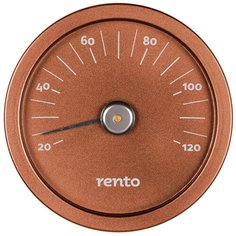 Термометр алюминиевый круглый механический Rento для бани и сауны, медно-коричневый