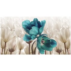 Фотообои Красивые тюльпаны на бежевом фоне/ Красивые стильные обои на стену в интерьер комнаты/ 3Д расширяющие пространство/ На кухню в спальню детскую зал гостиную прихожую/ размер 500х270см/ Флизелиновые