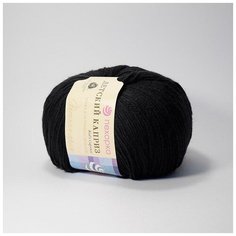 Пряжа Пехорка Детский каприз трикотажный, 50% мериносовая шерсть, 50% фибра, 50 г, 400 м, 5 шт 02 черный