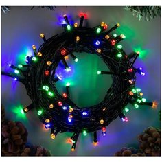 Гирлянда светодиодная "Нить" 10м 100 LED свечение мульти, тёмная нить, 8 режимов, 220В Luazon Lighting