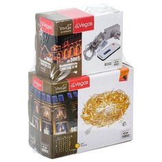 Электрогирлянда-конструктор с выпрямителем, VEGAS, "Занавес", 96 теплых LED ламп, 6 нитей