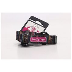 Ошейник-удавка "ForMyDogs" Снежинка, цвет: черный, размер: XS 23-62 см