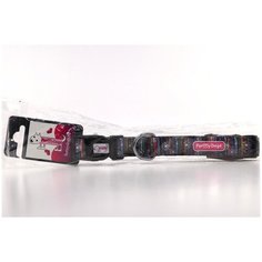 Ошейник "ForMyDogs" Снежинка, цвет: черный, размер: M 23-62 см