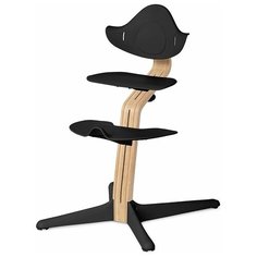 Детский стульчик Evomove Nomi от 2 до 12 лет с белым основанием черный