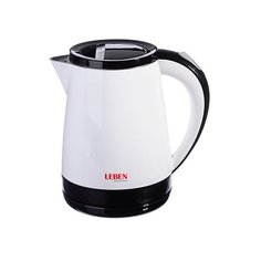 Чайник LEBEN электрический 1.7л, 1850Вт, скрытый нагр. элемент, рифлёный черный пластик.