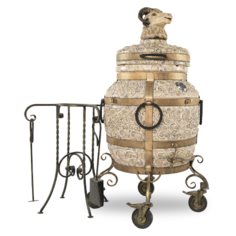 Эксклюзивный тандыр ЭкоТандыр Золотое Руно(съёмная крышка, без столика, на колесах) дровяной