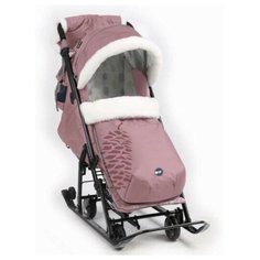 Санки коляска Ника Детям НД 7-5К/2 пыльно-розовый с шишкой Nika