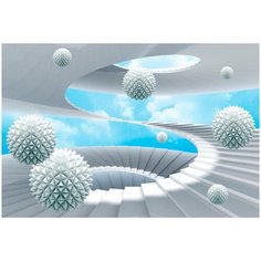 Фотообои виниловые на флизелиновой основе "Лестница в небо 3D", Арт. 14-057, 400х270 см (ШхВ) Polimar