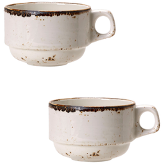 Чашка чайная Крафт Вайт фарфор 285мл D90,H65мм белый,коричный, 2шт Steelite