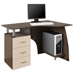 Компьютерный стол угловой BTS Лорд, ШхГ: 120х80 см, цвет: венге/лоредо