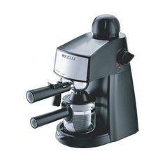 Рожковая кофеварка для дома Kelli, 1200Вт, 240мл, с капучинатором, переключатель режимов, молотый кофе, индикатор включения