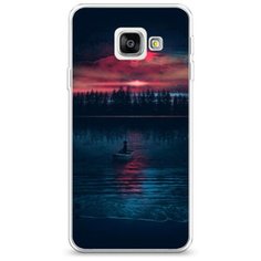 Силиконовый чехол "Лодка в закате" на Samsung Galaxy A3 2016 / Самсунг Галакси А3 2016 Case Place