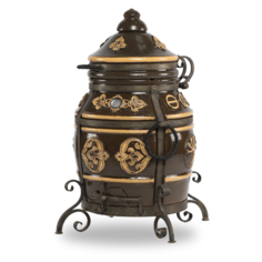 Тандыр Эко тандыр Уфа (с механизмом открывания крышки, без столика, без колес, цвет - чёрный) дровяной ЭкоТандыр