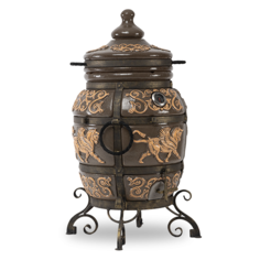 Тандыр Эко тандыр Перс Толпар (без механизма открывания крышки, без столика, без колес, цвет - чёрный) дровяной ЭкоТандыр