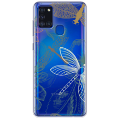 Силиконовый чехол Тени стрекоз на Samsung Galaxy A21s / Самсунг A21s Case Place
